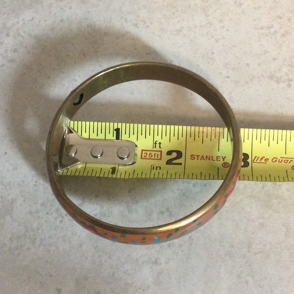 Enamel painted boho gold bangle bracelet - Picture 9 of 10